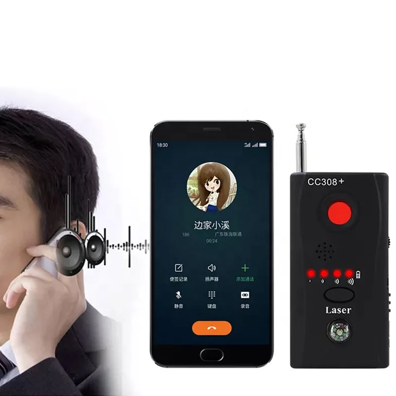 Handheld Cc308 High Sensitivity Hidden Camera Detector Anti Spy Built In 3D High Performance CPU Fast Locating Tracking Detector
