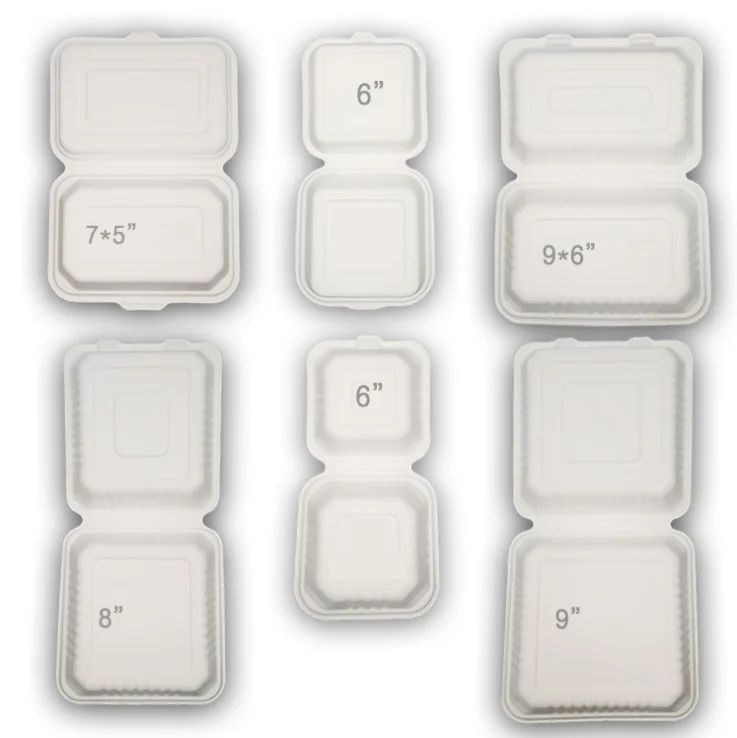 
Eco Friendly Take Out 100% Biodegradable Food Containers Corn Starch Compostable Fast Food Packaging Box For Restaurant 