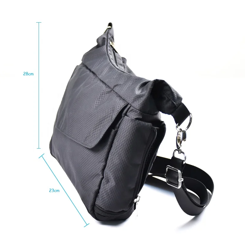 Custom Durable Waterproof Nylon Male Messenger Bag Crossbody Travel Purse Versatile and Stylish Shoulder Bag