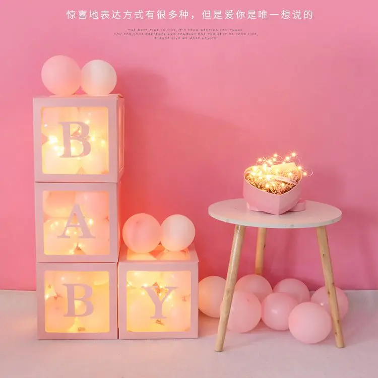 Прозрачный baby shower украшения коробка для или вечеринки по случаю Дня рождения Декорации вечеринок
