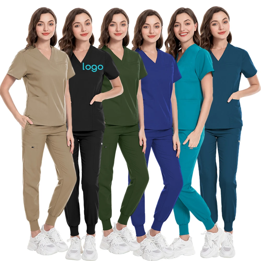 Khaki navy green black colors medical uniforms doctor medical laboratory technician medical uniform with pocket