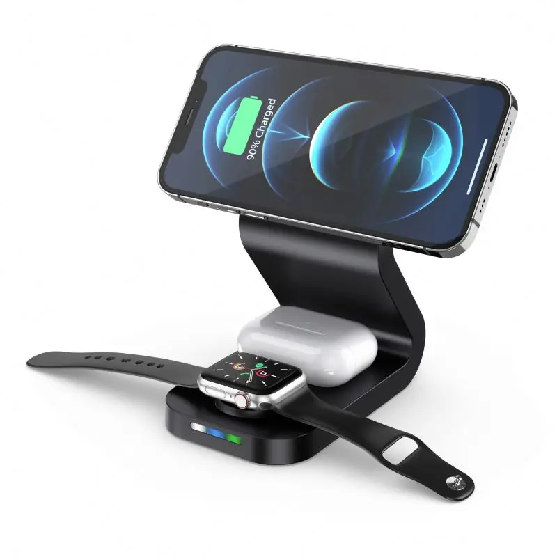 15W Wireless Charging Holder For iPhone Android Phone Portable 3-1 Wireless Charger Station Fast Charging Dock
