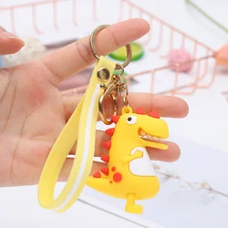2019 New Design Ready To Ship 3d Pvc Cartoon Dinosaur Keychain