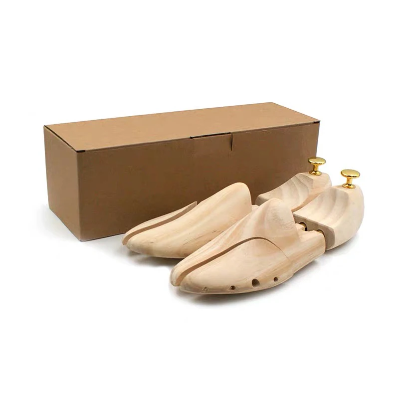 Adjustable length men new zealand pine wooden shoe tree stretcher shoe accessories custom Logo