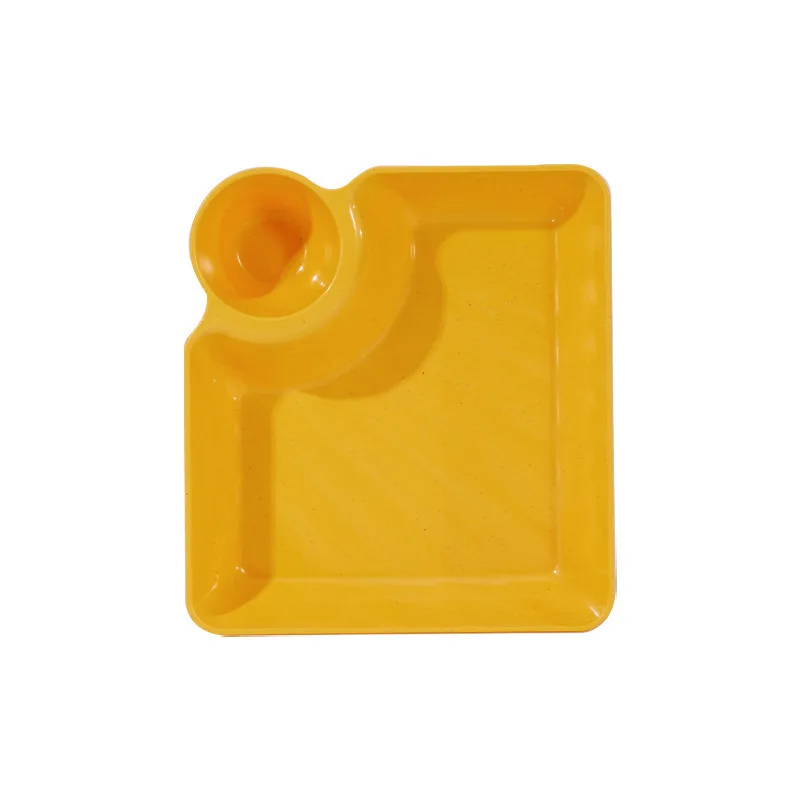 Wheat straw square thickened Japanese dumpling plate with vinegar dish chips household dinner plate  put into microwave oven