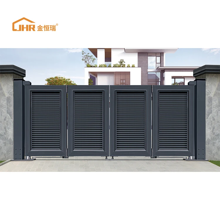 JHR Modern Simple Steel Folding Gate Design Philippines Aluminium Gates Security Folding Expandable Gate