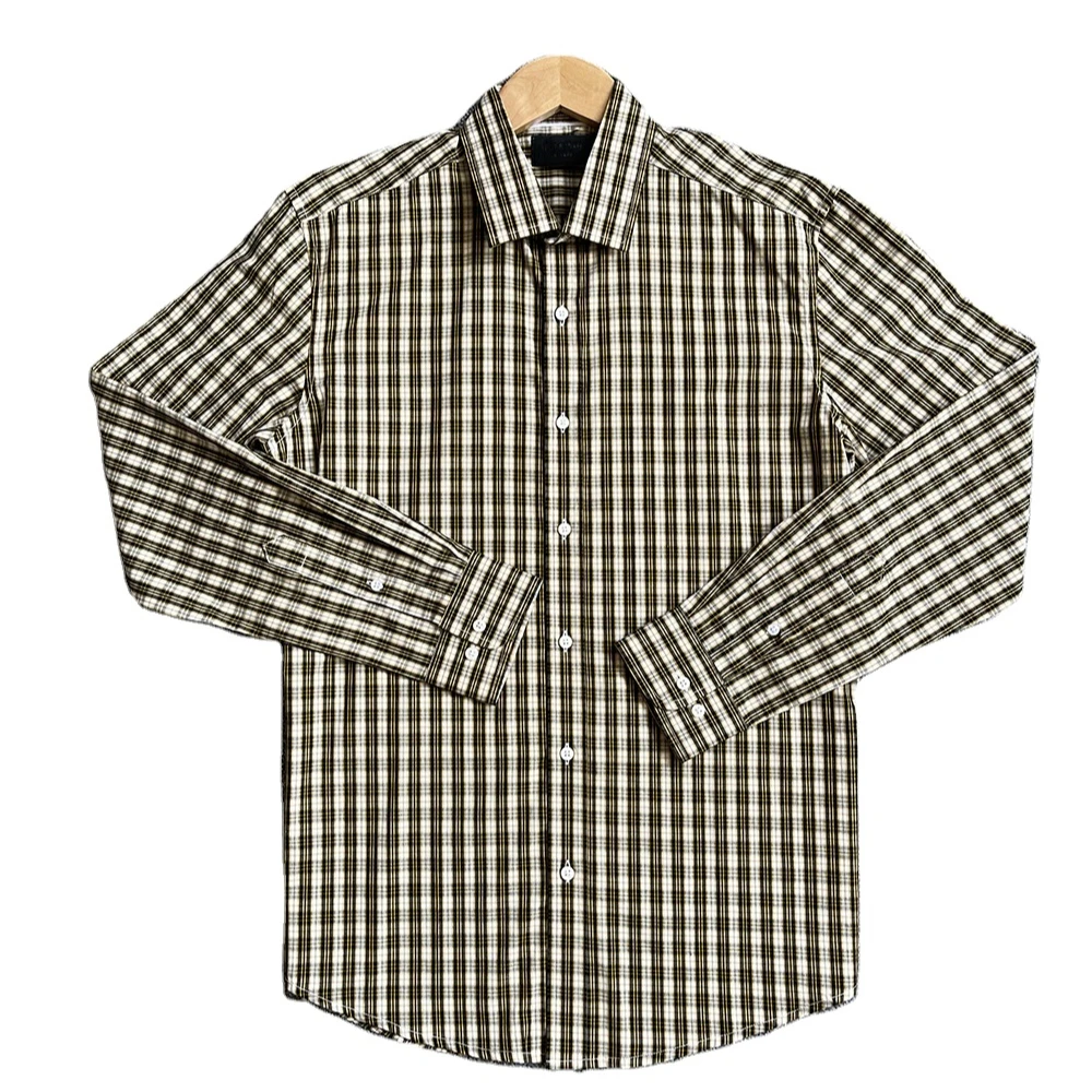 Программирующая Мужская рубашка в итальянском стиле из 100% хлопка с длинными рукавами, высококачественная повседневная мужская рубашка в клетку