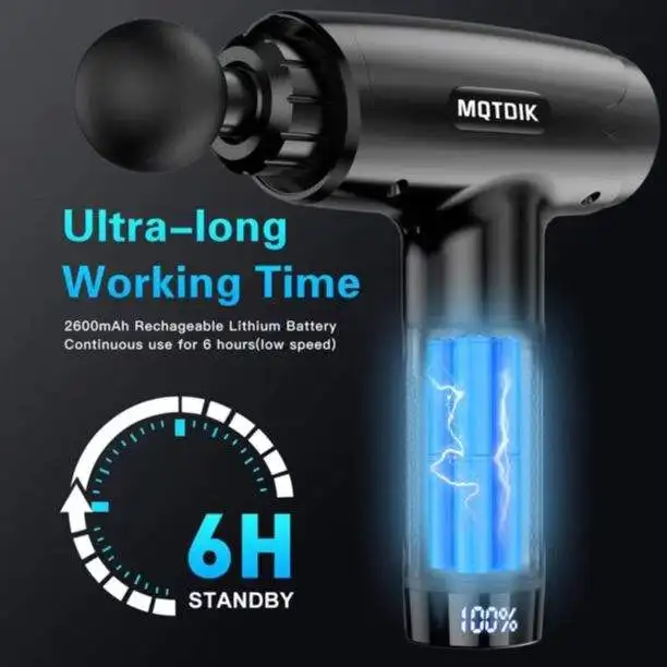 Dropshipping Lcd 30 Speed Mini Digital Cordless Fascia Massager Body Therapy Muscle Vibration Message Gun