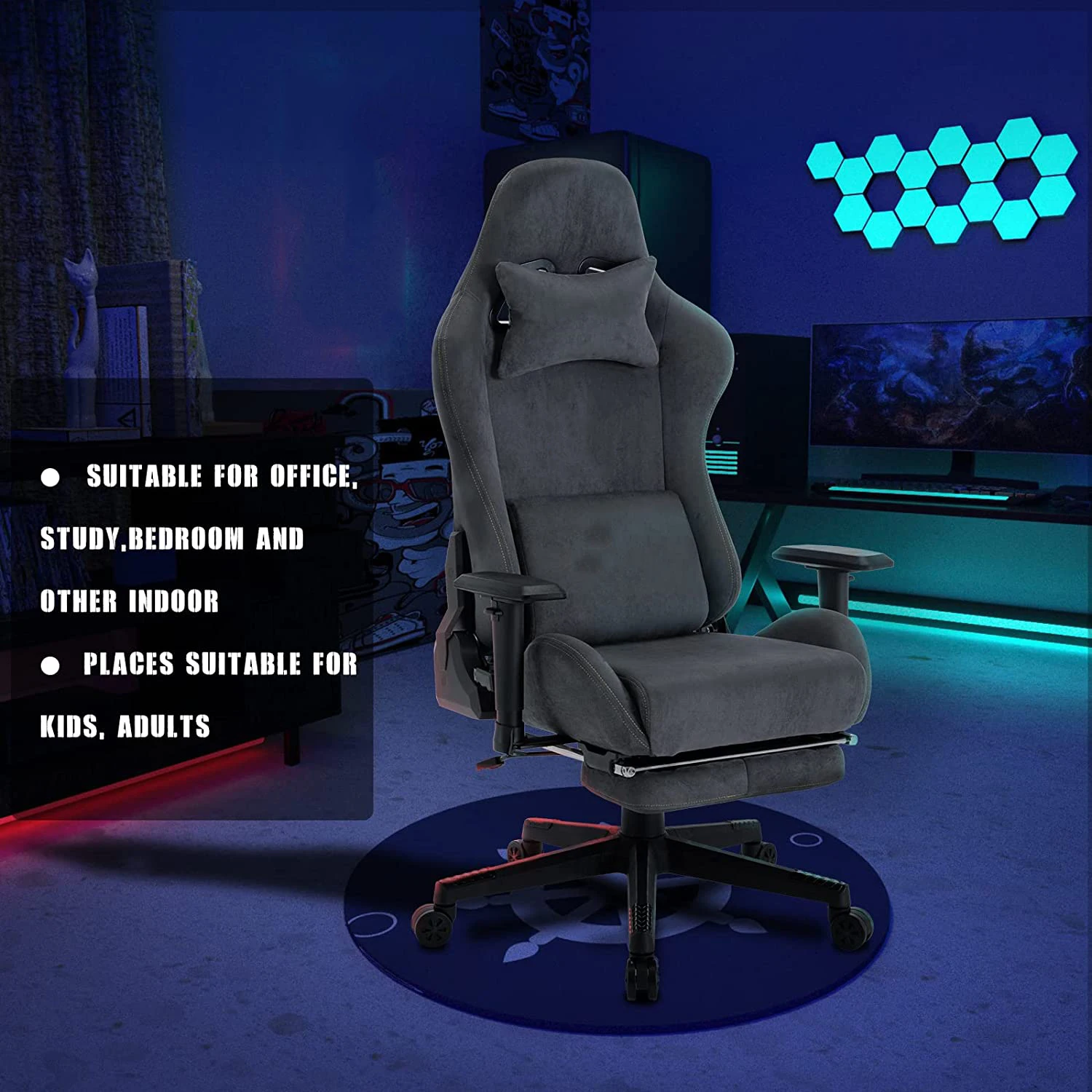 Cheap Sale Breathable Alcantara Office Chair Ergonomic PC New Best Silla Gamer Racing Hot Sale Gaming Chair with Footrest