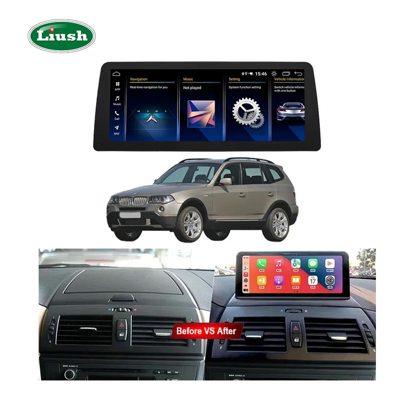 Smart Carplay Liush 12.3 Inch GPS Navigation Multimedia For BMW X3 E83 2005-2008 Auto Car Radio Player Touch Screen With Android