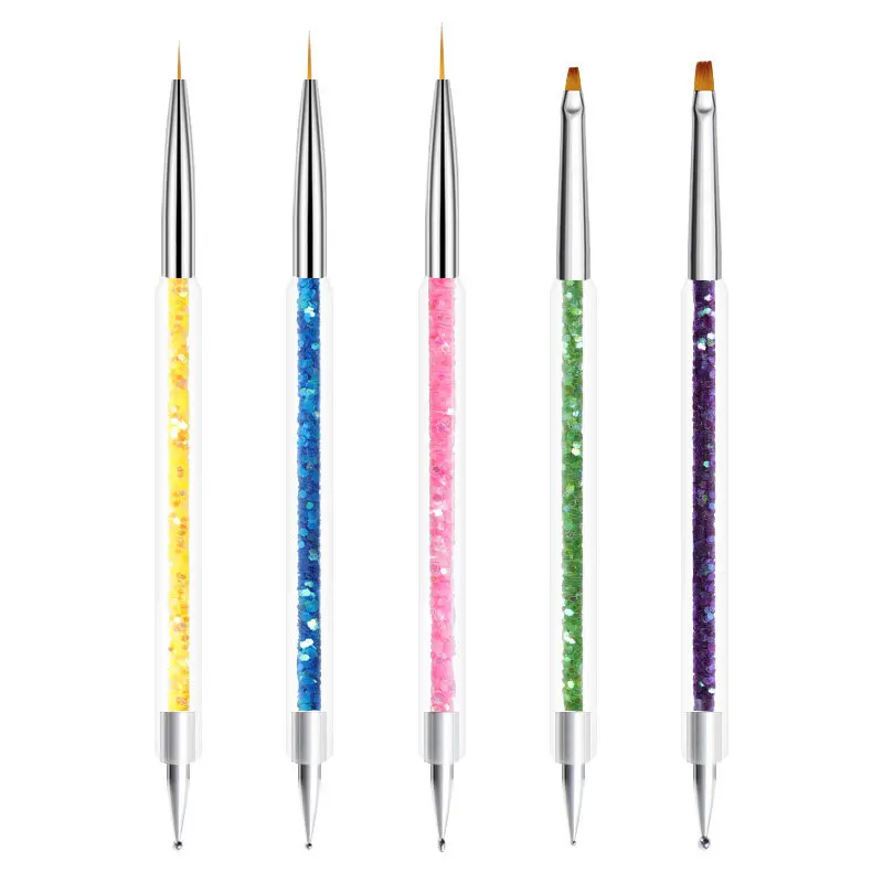 Custom Nail Art Brushes 8 Pcs Nail Gel Art Brush Set Acrylic Brush Kit For Acrylic Nails