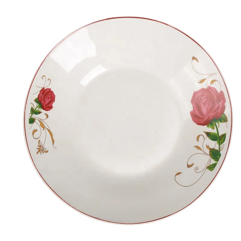 Wholesale decals and pad printing custom patterns ceramic dishes & plates porcelain soup plates 9 soup plate