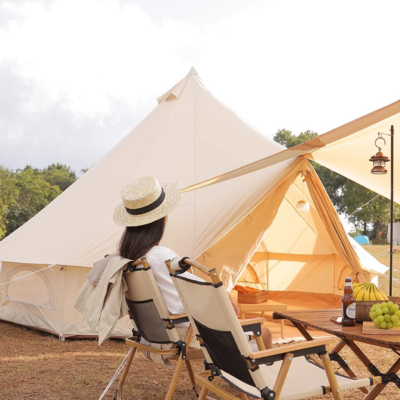 Outdoor Luxury Cottage Tent Camping Cotton Rainproof Tent Large Specification Manufacturers Customized Herringbone Tent