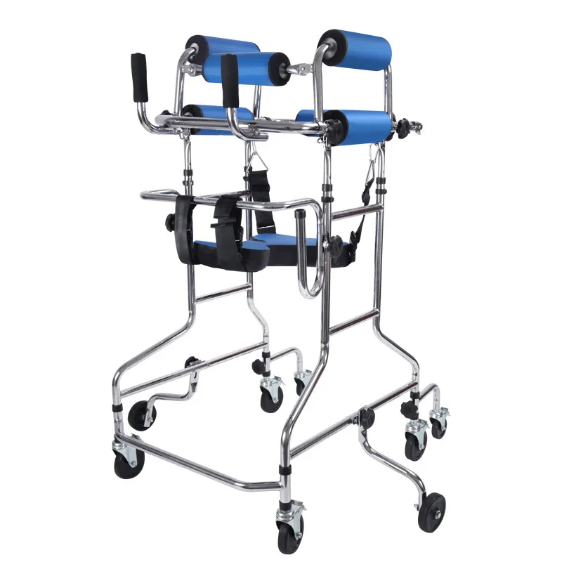 Adult lower limb training rehabilitation standing frame walking aid with seat