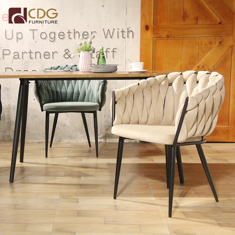 Wholesale Indoor Furniture Leisure Thick Rope Dining Chairs for Restaurants