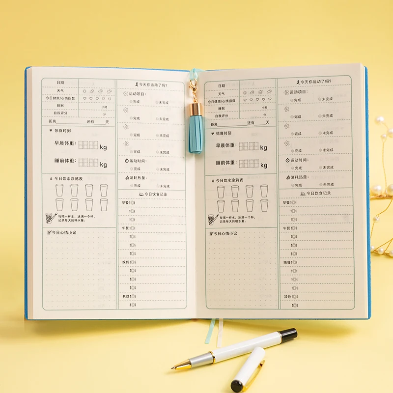 2022 ежедневные потери веса A5 блокнот для оздоровления ежедневник фитнеса еды