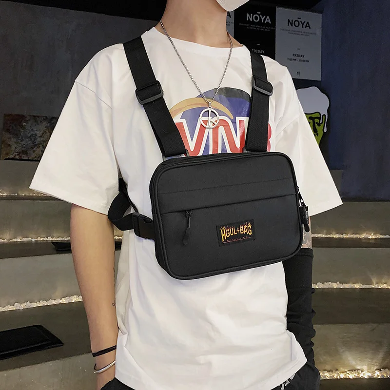 LOW MOQ Nylon Black Fashion Vest Rig Men Women Tactical Chest Front Rig Bag waterproof camouflage chest bag