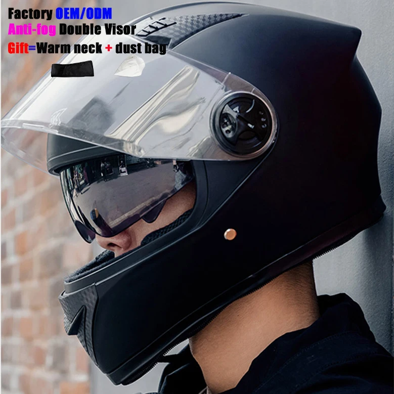 Custom LOGO Fashion double visors anti-fog Electric motorbike atv Karting motorcycle helmet full face helmet