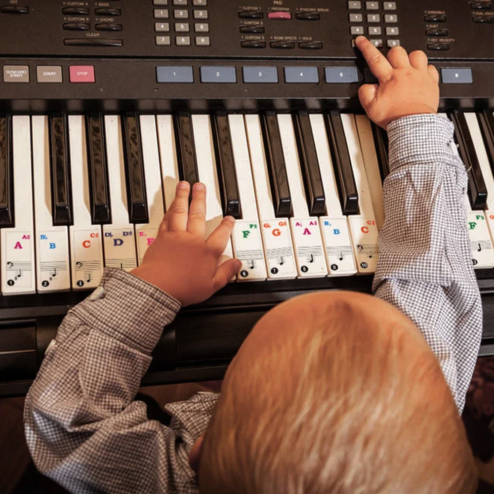 
Custom Logo Piano Keyboard Stickers for 37/49/54/61/88 Keys Removable Piano Key Stickers for Beginners Kids 