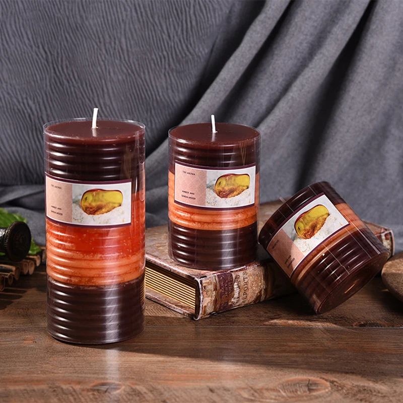 Wholesale high quality Christmas Home Decor 100% soy Wax Scented Pillar Candle