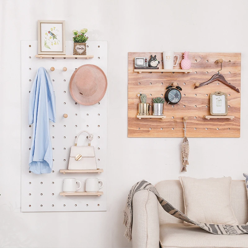 
Simple and fashionable multifunctional solid wood hole board rack hole board shelf 
