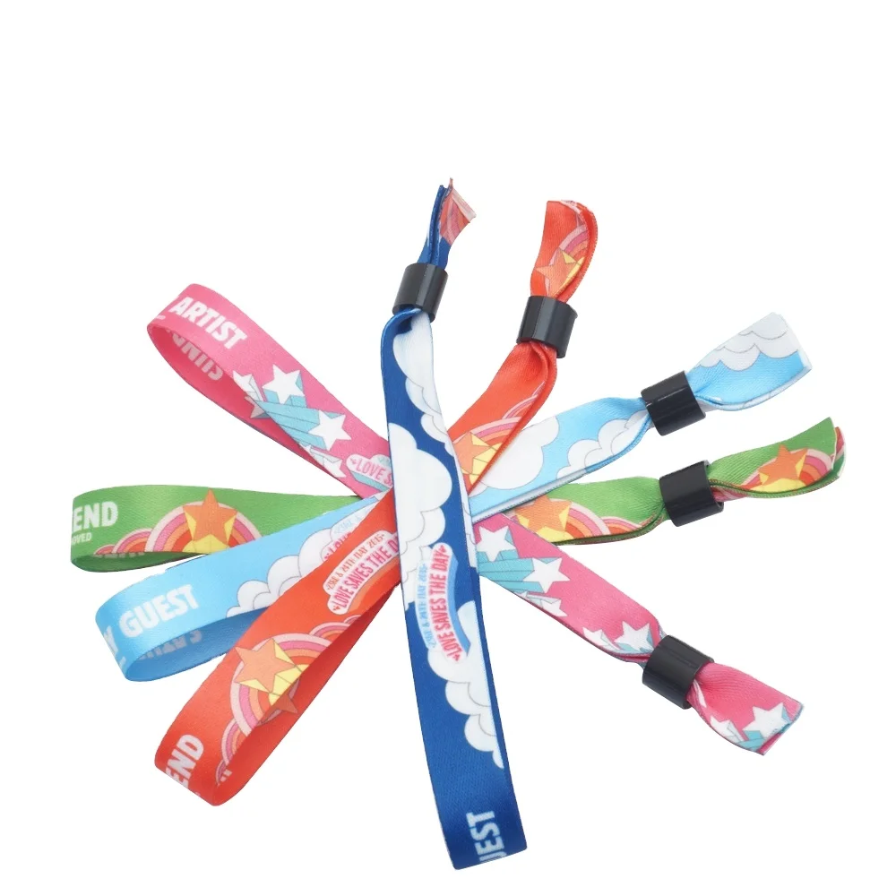 Custom logo wristband wholesale fabric bracelet wristband with logo custom wristbands for events