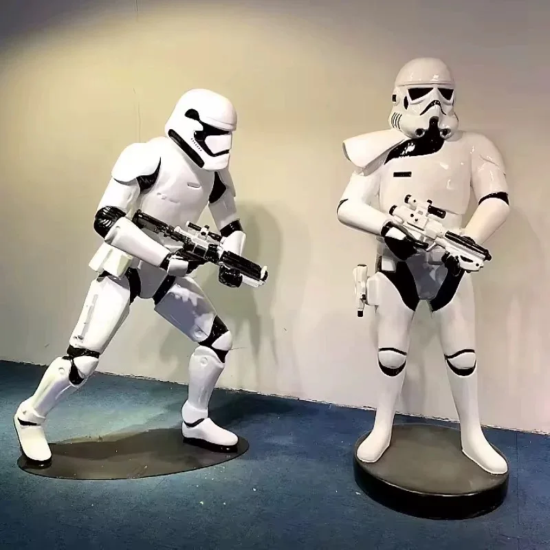 Life size Starwars Empire White Black Stormtrooper Death Force Red Clone Model Sculpture resin crafts decoration statue