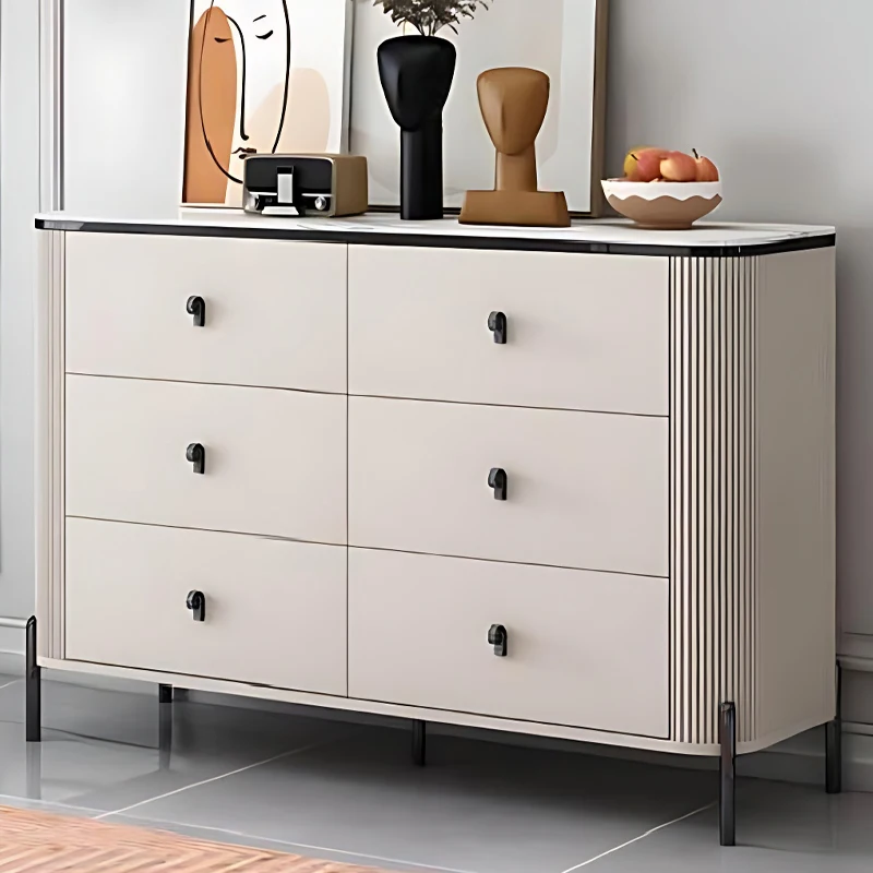 Audrey Living Room Cabinet Modern Dresser Cupboard Console Table Wood Cabinet Wood Chest of 6 Drawer