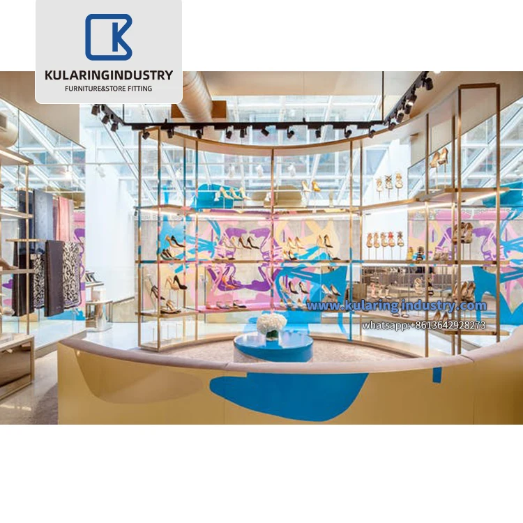 China Wholesale Fashion Handbag Store Design Retail Shoe Shop Furniture Decoration For Shoe Shop