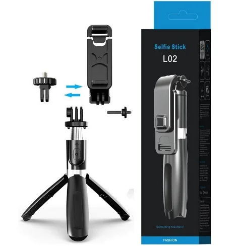 L02 Wireless Selfie Stick Mini Tripod Extendable Foldable Monopod For mobile phone and sport camera