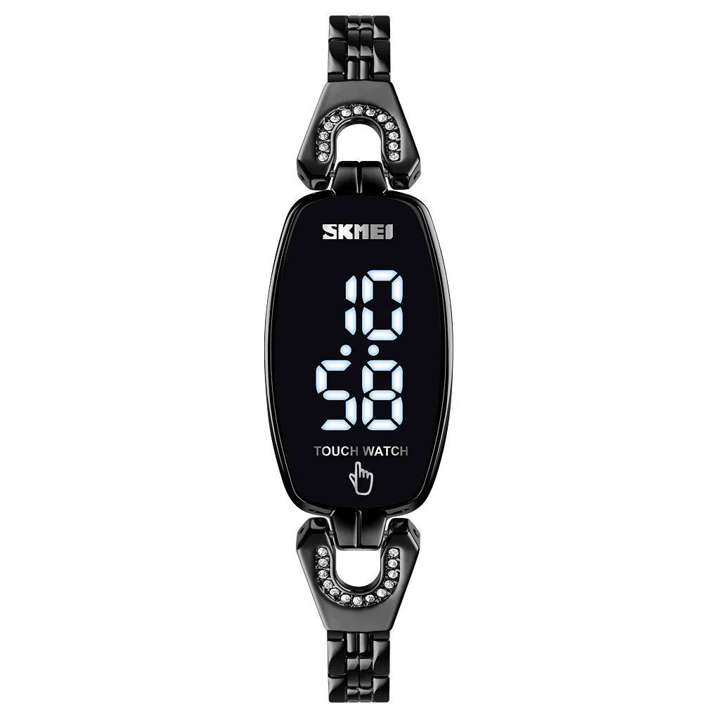 Original hand touch ladies wristwatch Skmei 1588 luxury led light display digital movement women
