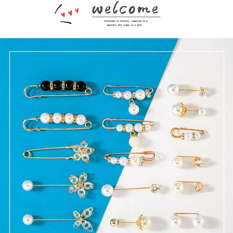Fashion genuine Pearl Brooch Jewelry custom design lapel pin change small waist brooch for women