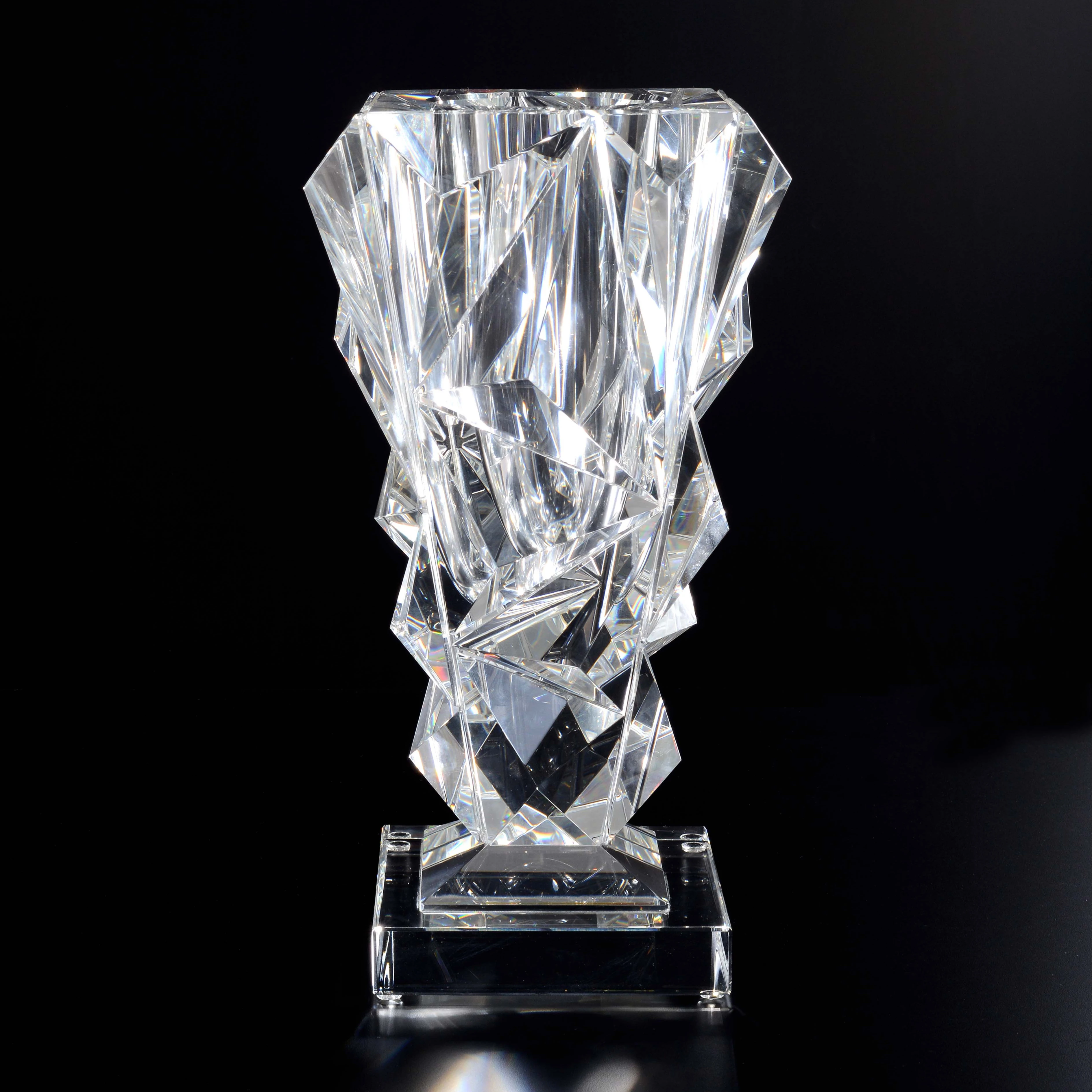 handmade square home accessories vase plant hydroponic clear crystal k9 vase