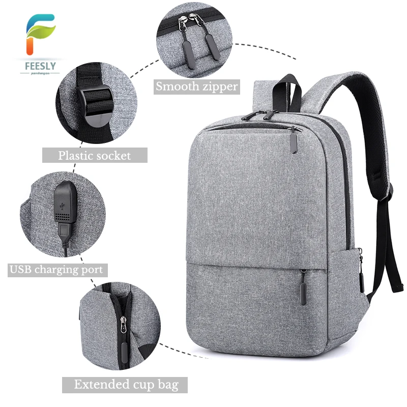 shoulder bag custom waterproof students laptop backpack charger notebook computer backpack business usb charging backpack
