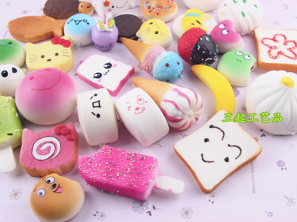 10pcs 20pcs HOT Selling Kawaii  Squishy Keychain Blind Box Toys Lucky Bag