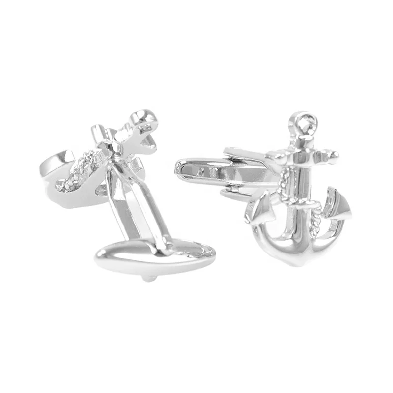 SAVOYSHI Trendy Silver Gold Anchor Cufflinks for Mens Brand Cuff buttons Fashion High Quality Cuff links Gift Jewelry Wholesale