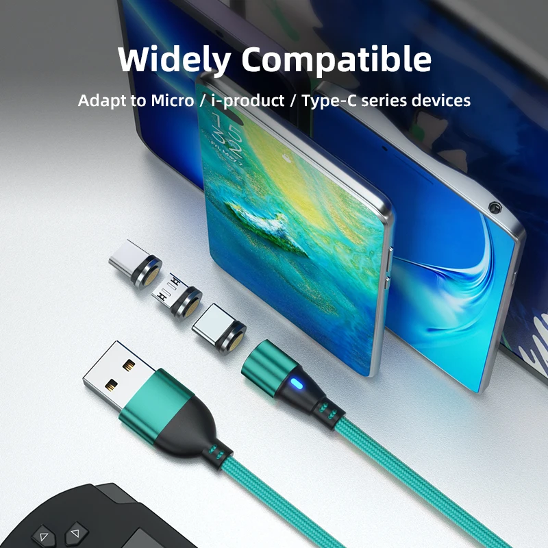 18W USB A to USB C Micro ipro magnetic Charging Cable 3in1 Fast Quick Charging Multi Nylon Braided Data Sync Cord Type A to C Ca