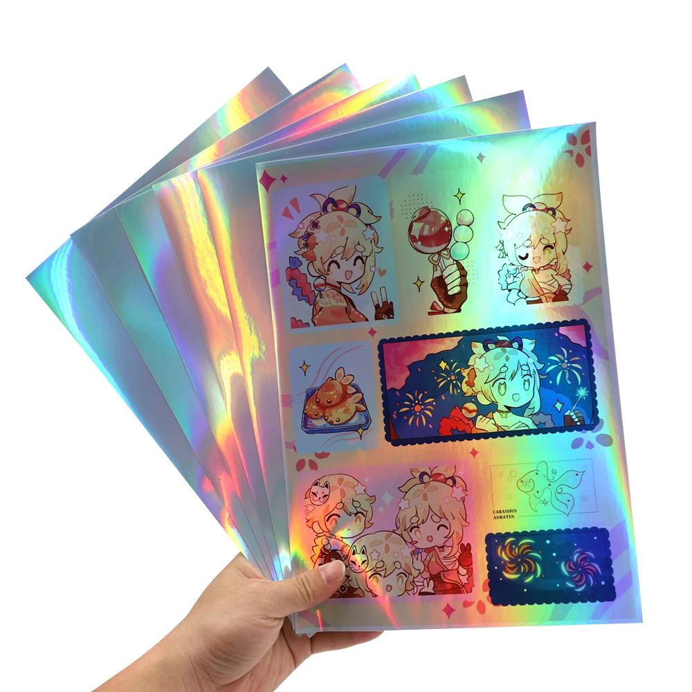 Free Sample Holographic Security Pet Film Custom Sticker A4 Vinyl Paper For Printing