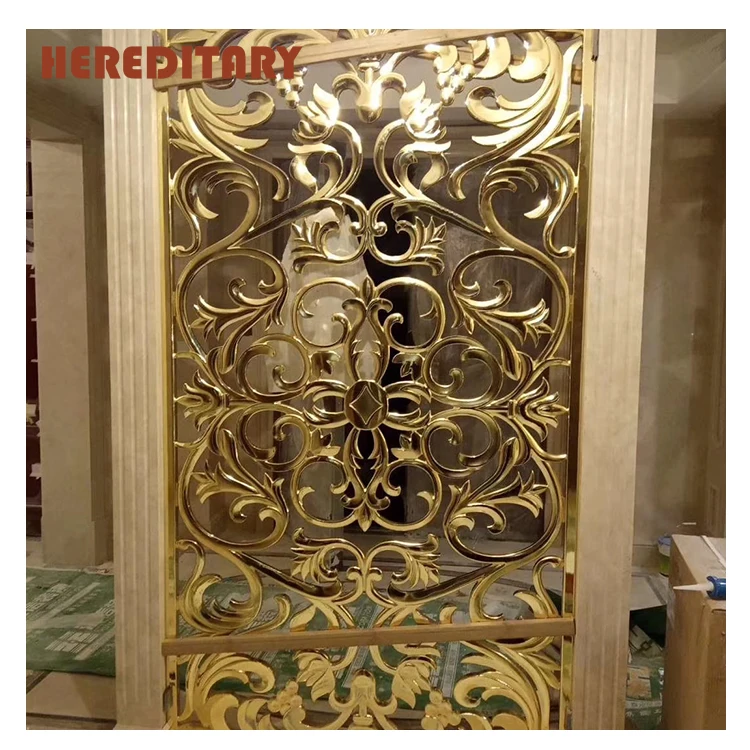 Villa decorative partition screens stainless steel screen color gold partition wall