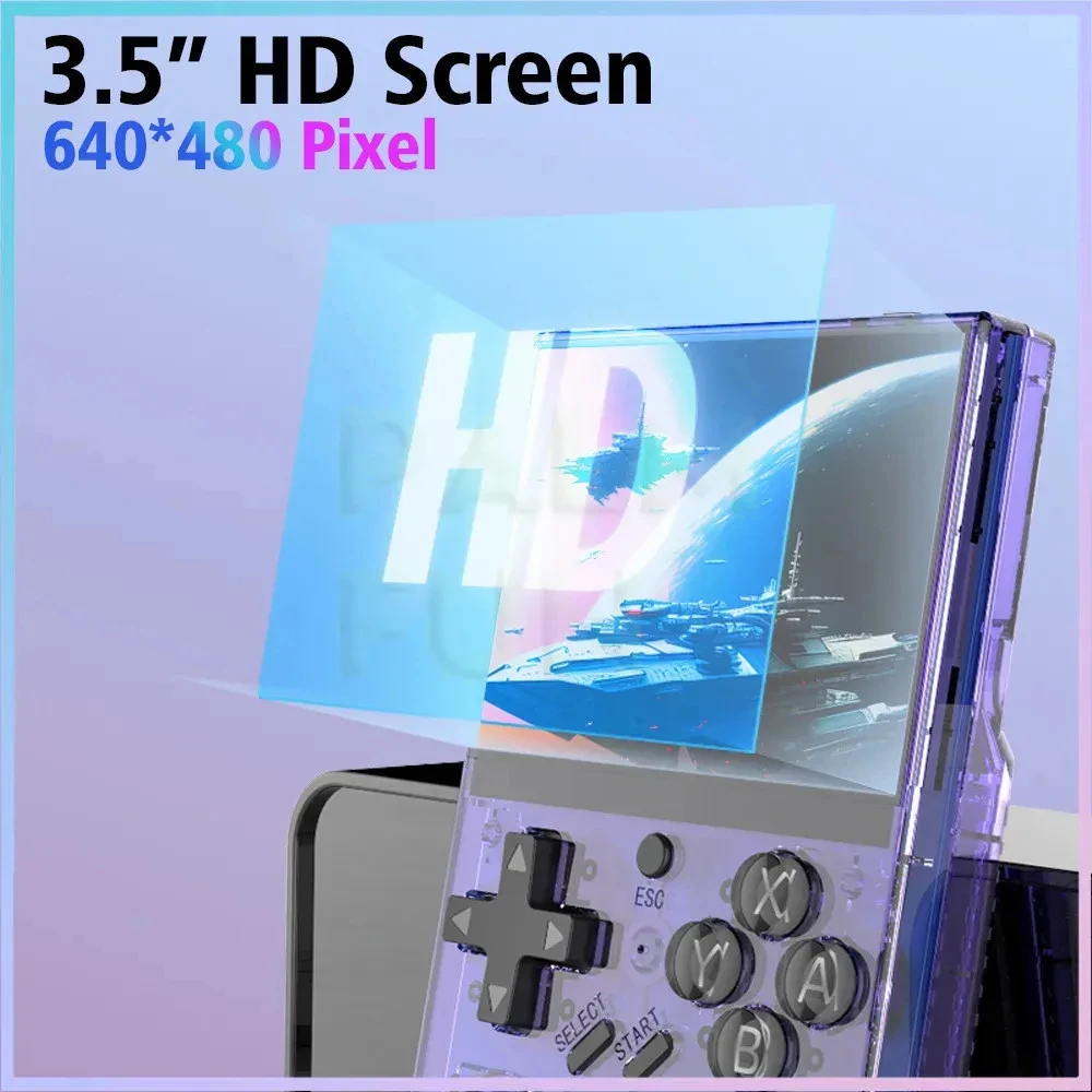 Портативная портативная игровая консоль R35 PLUS 3 5 дюймов IPS экран 640x480 Linux система Ретро игровой видеоплеер двойной джойстик подарок