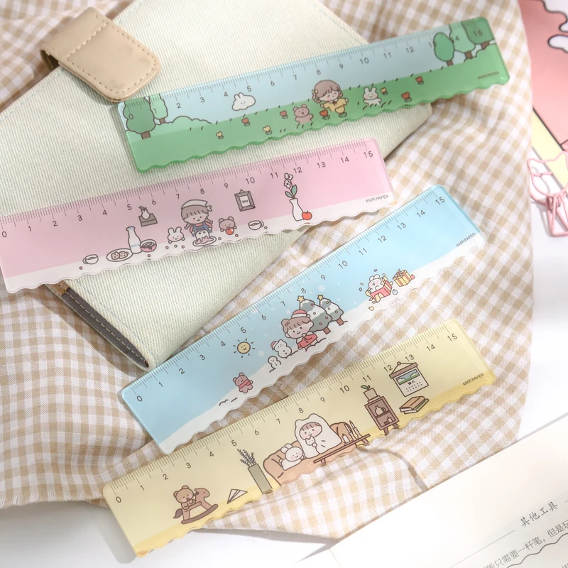 4 вида конструкций Po серии Ins стиль многофункциональная косметичка DIY Рисунок акриловая линейка вручную учетной записи офисные коллаж материал инструмент