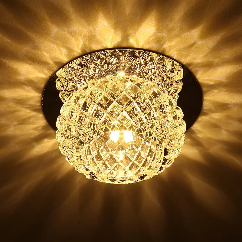 Factory cheap price Ceiling Embedded led Crystal Aisle Lamp Entrance Living Room Small Hole Ceiling Light