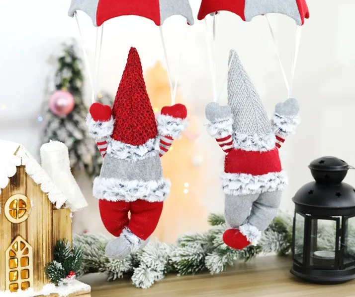 Christmas Faceless Skydiving Old Man Parachute Decorations Christmas Holiday Window Decorative