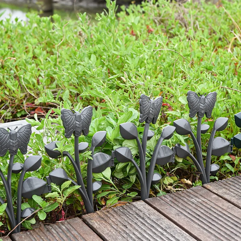 Garden Landscape Edging Borders Plant Flower Bed Decorative 4 PCS Plastic Fencing For Lawn Yard
