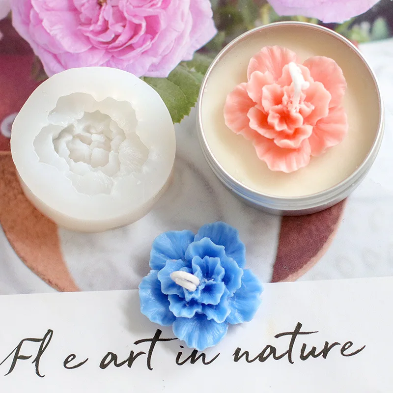 3D Flowers Making Gypsum Expanded Stone Mold Korean Azalea Scented Candle Flower Decoration Silicone Mold
