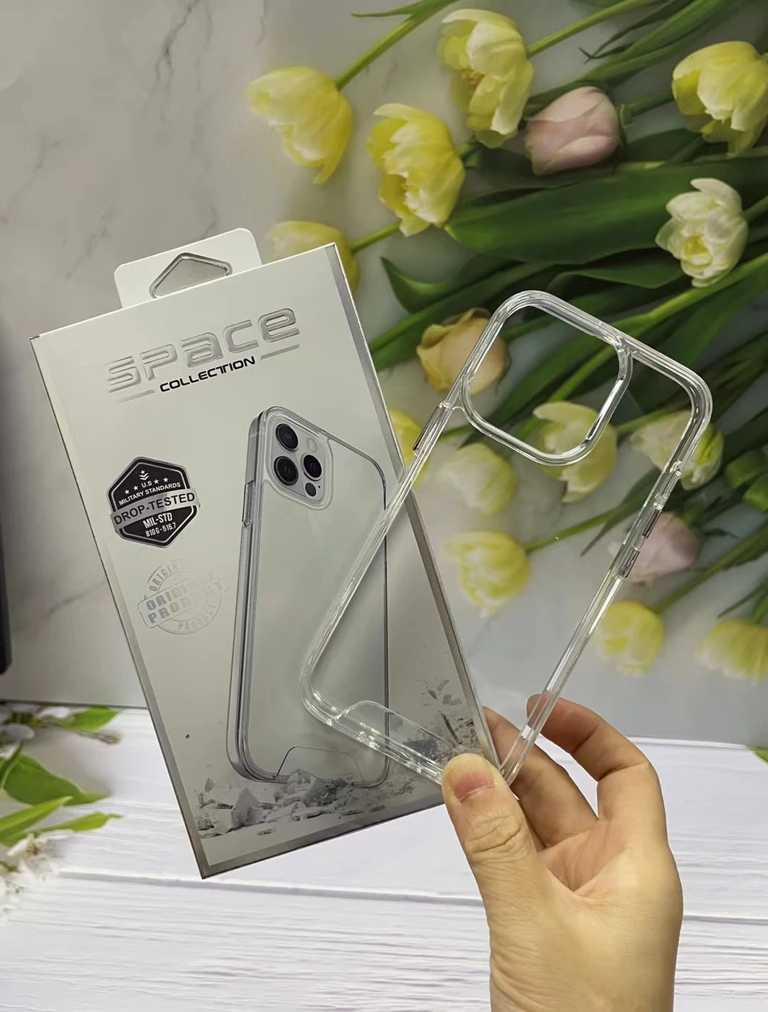 New arrival  Space Case Transparent Anti-fall Phone case for  iPhone 13 Pro max Hard Acrylic TPU PC Phone Cover