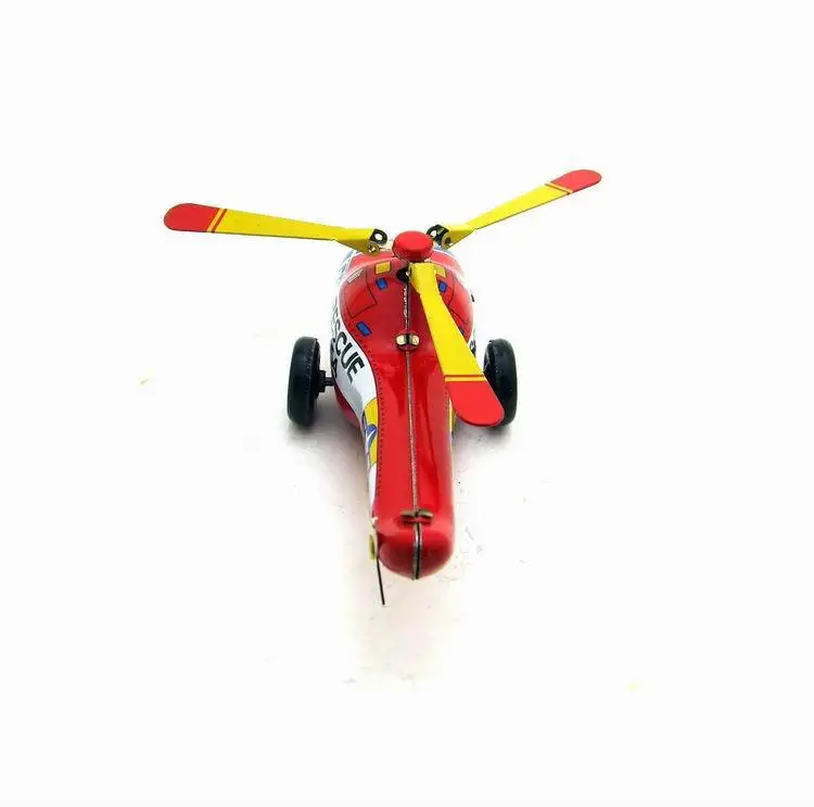 Rescue Helicopter Tin Toy Wind Up Bathroom Decoration