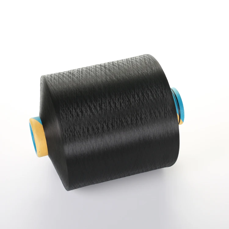 Полиэфирная крученая пряжа DTY 300D/96f SD S twisted DD черная и
