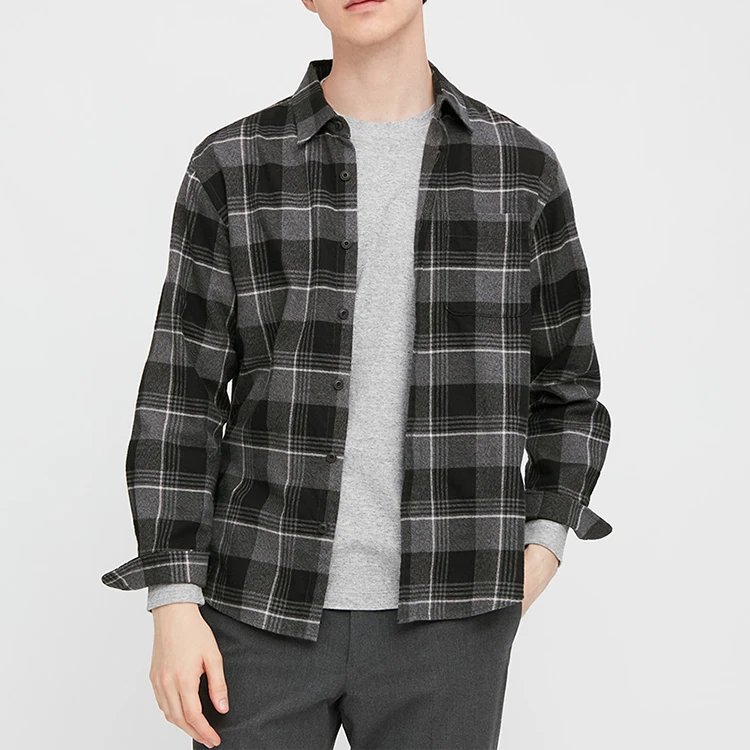 
Quality assurance popular premium yarn dyed cotton woven full sleeve check flannel men shirt 