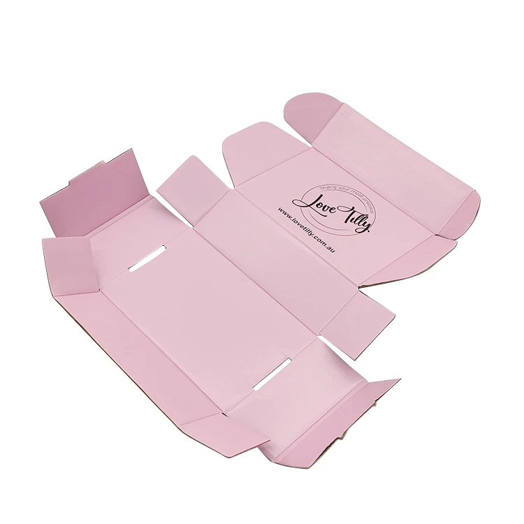 Wholesale White pink Cardboard Paper Mailing Clothing Cosmetic Gift Box Custom Logo Printed Corrugated Shipping Packaging Box